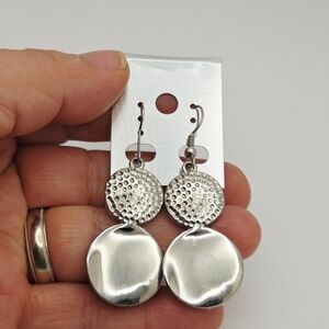 Elegant Silver Tone Dangle Earrings